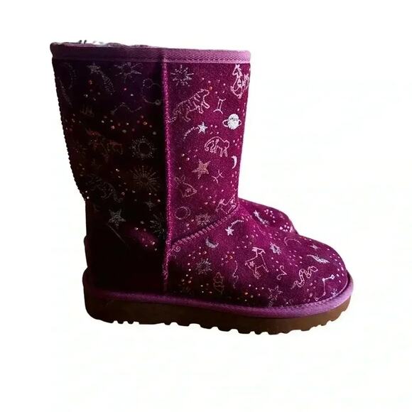 UGG CLASSIC ZODIAC SHORT WILD GRAPE SUEDE SHEEPSKIN WOMEN'S BOOTS SIZE US 5 NWOB - Picture 4 of 8